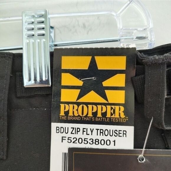 Brand New DBU Proper Men Medium Regular BDU Zip Fly Trouser Pants Black Military - Picture 9 of 13